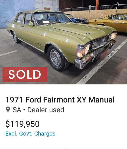 1971 Ford Fairmont XY Manual